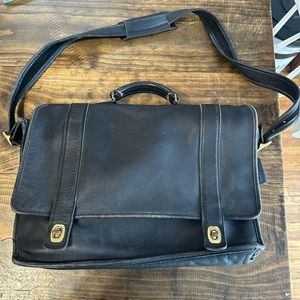 vintage coach Essex black leather briefcase